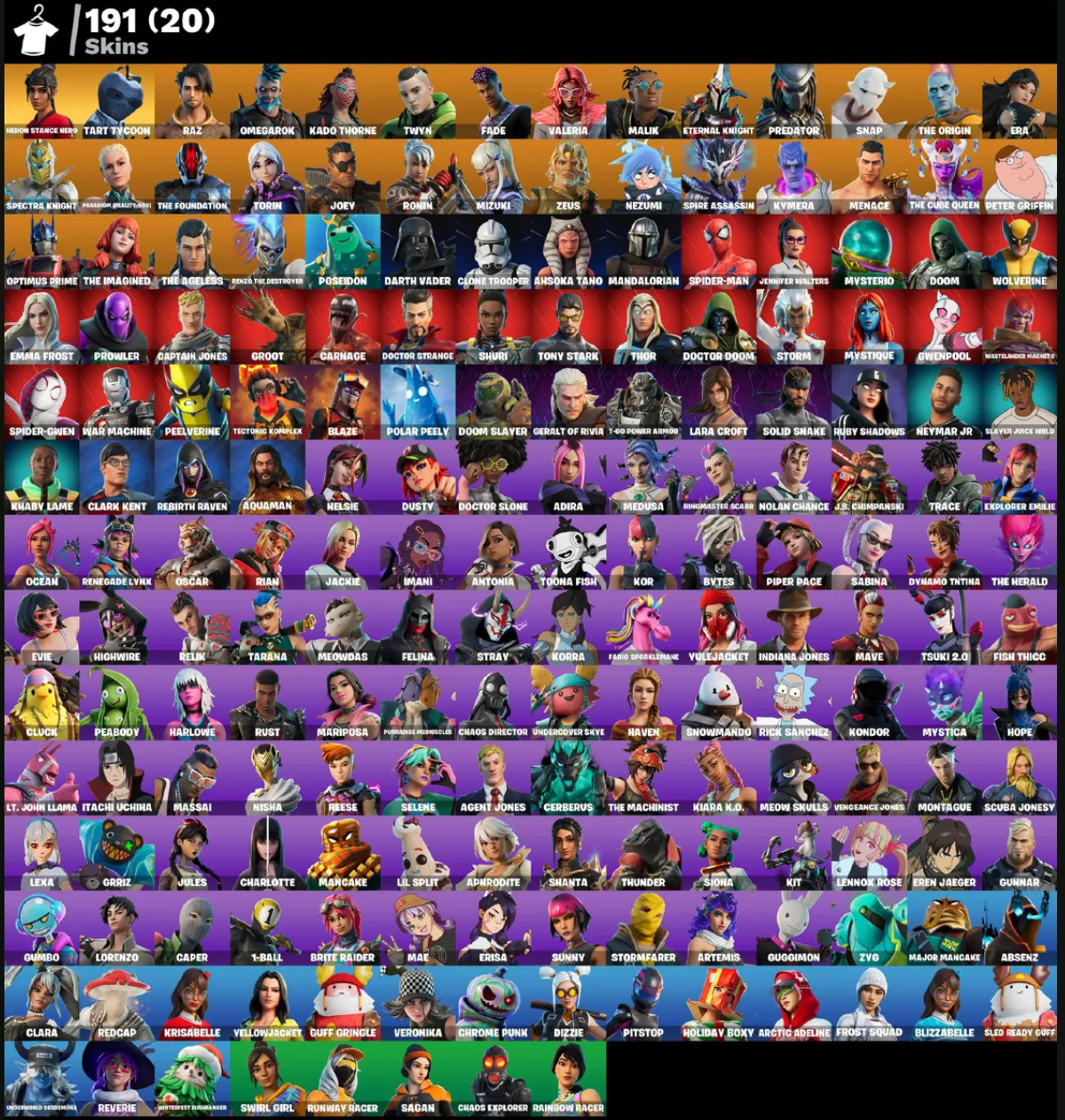  FN (ALL PLATFORMS)💎191 skins (20 paid) | 1100 VB | Full access | Warranty 